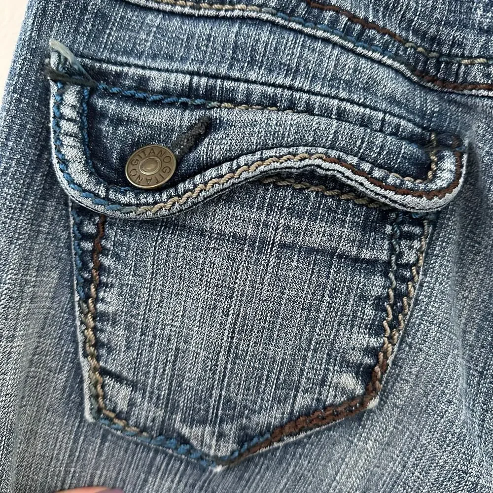 Gitano Bootcut Jeans Womens 8 Blue EUC Contrast‎ Stitch Flap Pocket Y2K Denim